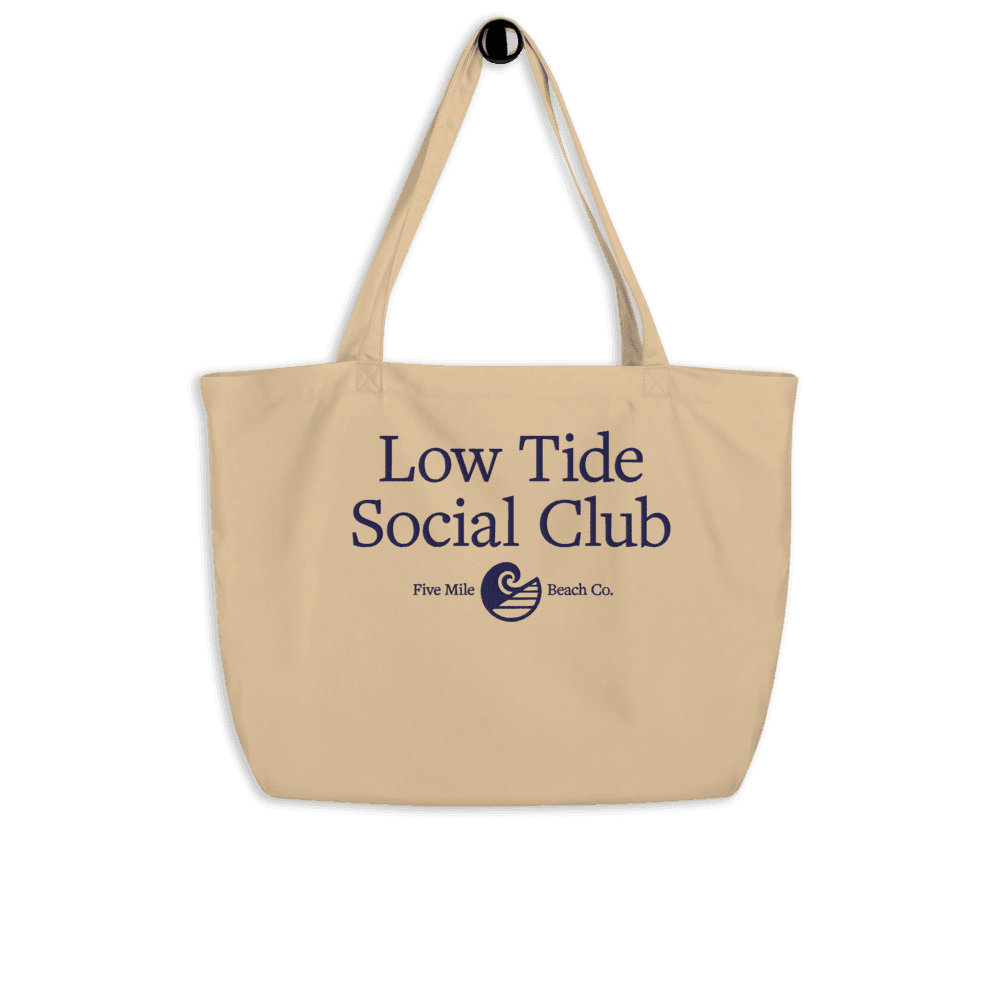 Low Tide Social Club Wildwood NJ large eco tote in Oyster